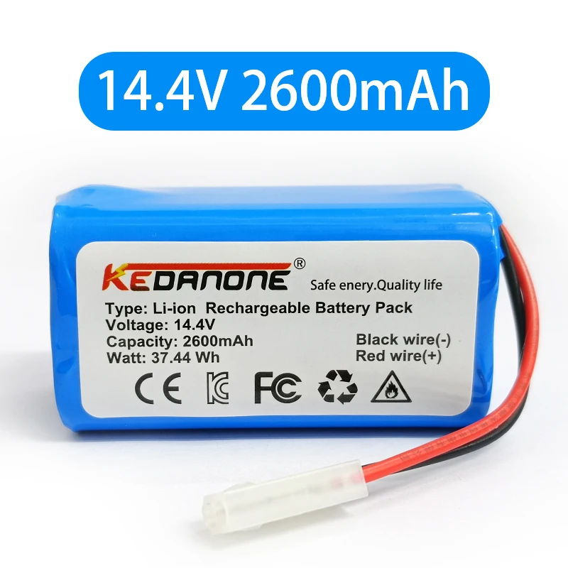 Rechargeable Battery Pack 2600mAh/3200mAh/3500mAh/4000mAh 14.4V Li-ion For Xiaomi G1 MI Robot Cleaner Battery Replacement Part
Rechargeable Battery Pack 2600mAh/3200mAh/3500mAh/4000mAh 14.4V Li-ion For Xiaomi G1 MI Robot Cleaner Battery Replacement Part