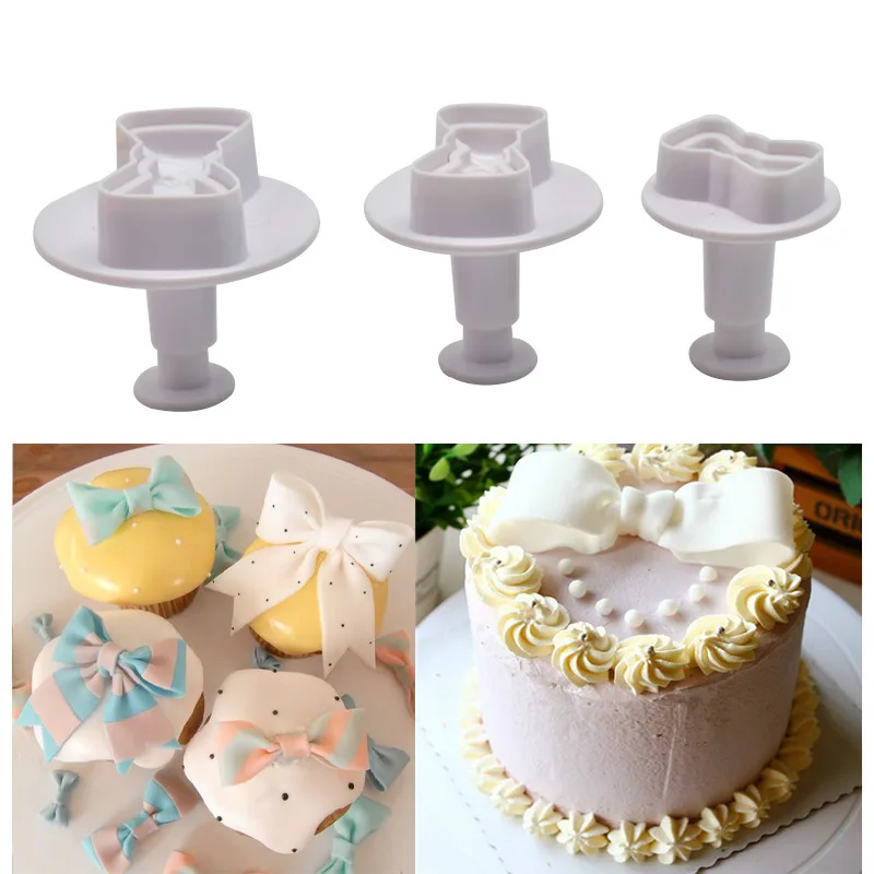 New 3Pcs Wedding DIY Bow Knot Ties Bakeware Cookie Plunger Cutter Molds Embossed Stamp For Fondant Cake Biscuit Decorating Tools
New 3Pcs Wedding DIY Bow Knot Ties Bakeware Cookie Plunger Cutter Molds Embossed Stamp For Fondant Cake Biscuit Decorating Tools