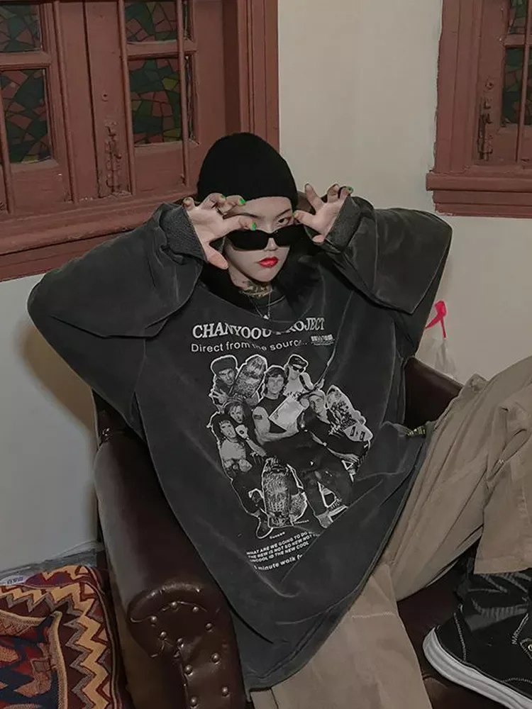 HOUZHOU Grunge Vintage Gray Women Hoodies Y2K Aesthetic Harajuku Streetwear Female Sweatshirt E Girl Oversized Print Long Sleeve
HOUZHOU Grunge Vintage Gray Women Hoodies Y2K Aesthetic Harajuku Streetwear Female Sweatshirt E Girl Oversized Print Long Sleeve
