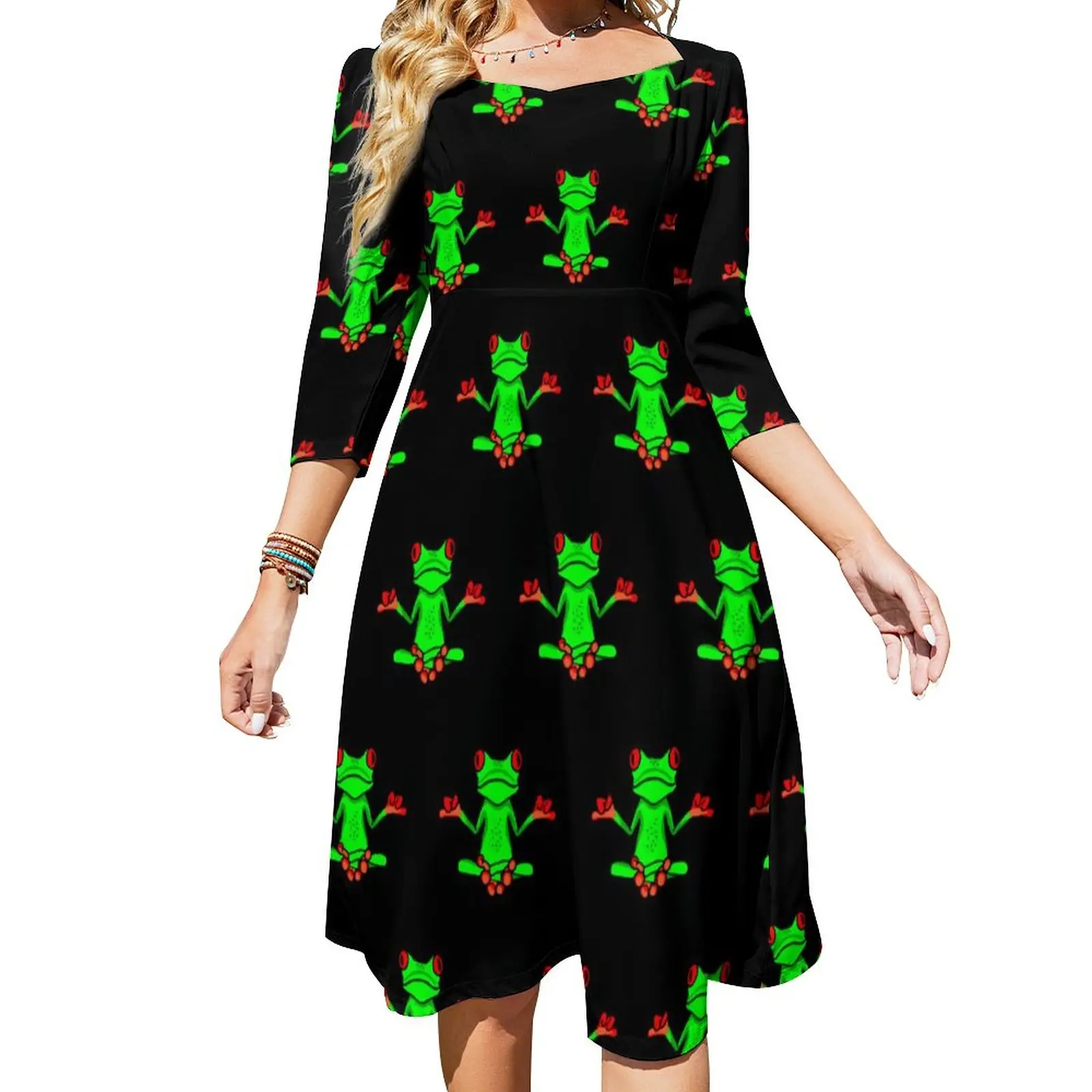 Zen Tree Frog Casual Dress Woman Funny Animal Print Streetwear Dresses Sexy Elegant Dress Pattern Vestido Big Size 4XL 5XL
Zen Tree Frog Casual Dress Woman Funny Animal Print Streetwear Dresses Sexy Elegant Dress Pattern Vestido Big Size 4XL 5XL