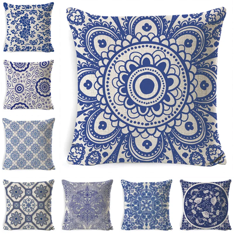 New Blue and White Porcelain Flax Pillow Cover Hot Selling 45x45cm Square Home Decoration Sofa Pillowcase Car Cushion Cover
New Blue and White Porcelain Flax Pillow Cover Hot Selling 45x45cm Square Home Decoration Sofa Pillowcase Car Cushion Cover