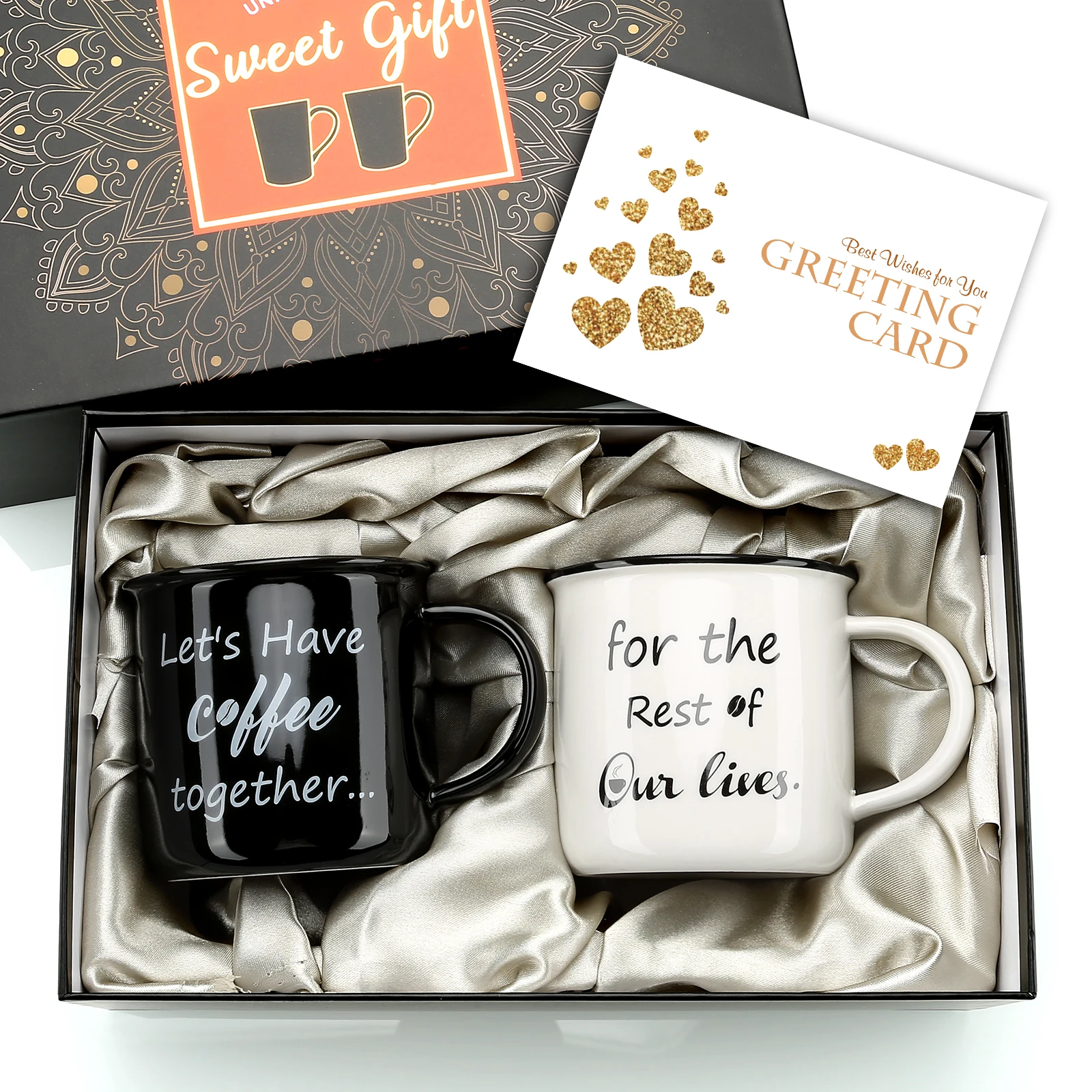 Mr And Mrs Mugs-Luxury Couple Coffee Cups Gift Set In Box,Let's Have Coffee Together For The Rest Of Our Lives,Ceramic Mugs Set
Mr And Mrs Mugs-Luxury Couple Coffee Cups Gift Set In Box,Let's Have Coffee Together For The Rest Of Our Lives,Ceramic Mugs Set