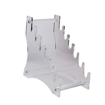 Transparent Knife Display Stand Acrylic Cutlery Block Knife Holder 6 Slots Knives Display Props for Home Kitchen Outdoor