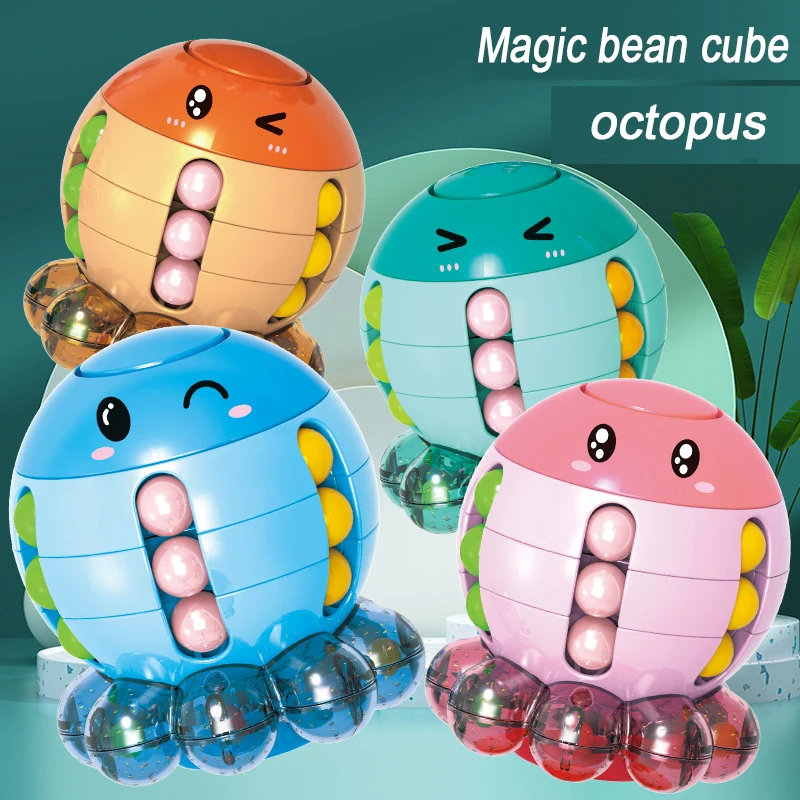 

Octopus Rotating Magical Bean Cube Fingertip Toy Children Puzzle Creative Interactive Game Fidget Spinners Stress Relief Toys