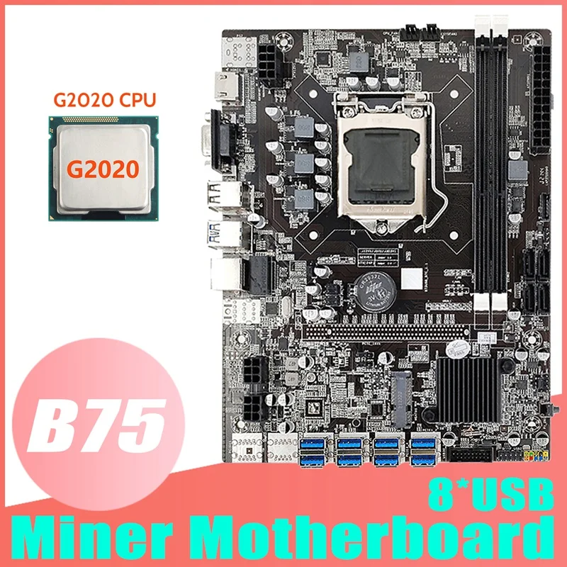 B75 ETH Mining Motherboard+G2020 CPU 8XPCIE To USB LGA1155 MSATA DDR3 USB 3.0 B75 USB BTC Miner Motherboard
B75 ETH Mining Motherboard+G2020 CPU 8XPCIE To USB LGA1155 MSATA DDR3 USB 3.0 B75 USB BTC Miner Motherboard