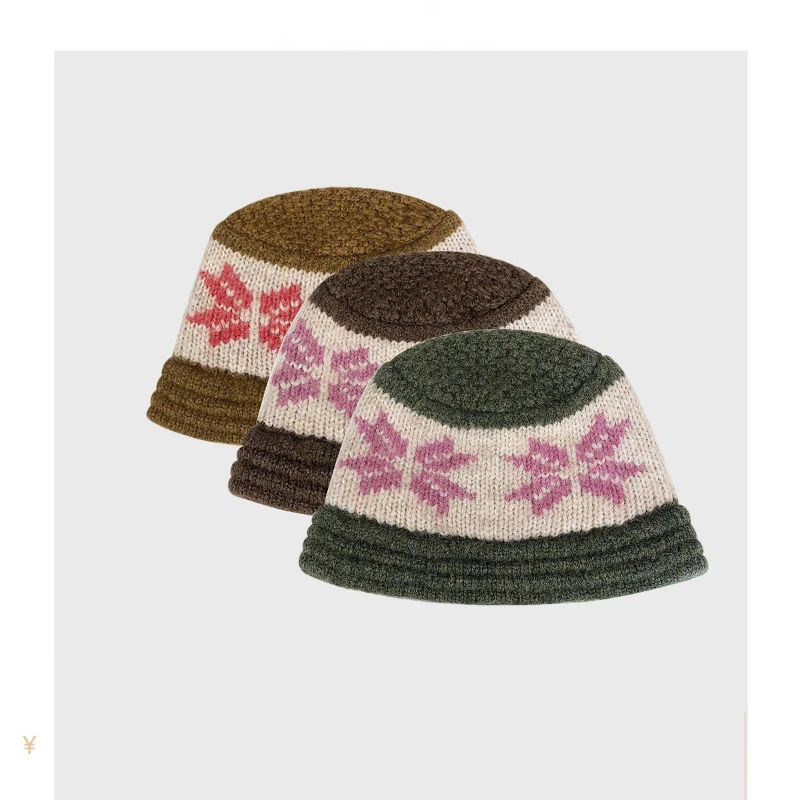 Korean Version Retro Snowflake Colorblock Knitted Hats Women's Autumn and Winter Warm Ear Protection Woolen Bucket Hat
Korean Version Retro Snowflake Colorblock Knitted Hats Women's Autumn and Winter Warm Ear Protection Woolen Bucket Hat