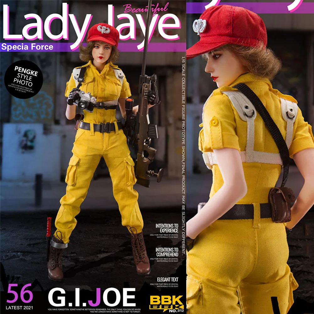 BBK BBK012 1/6 Scale Full Set Beautiful Female Soldier Special Force Lady Jaye GIJOE 12'' Action Figure Model for Fans Gifts
BBK BBK012 1/6 Scale Full Set Beautiful Female Soldier Special Force Lady Jaye GIJOE 12'' Action Figure Model for Fans Gifts