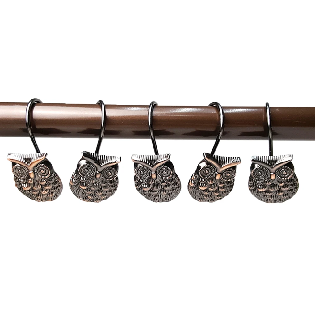 12pcs Owl Bronze Shower Curtain Hooks Rings Zinc Alloy Easy Glide Metal Shower Curtain Hooks
12pcs Owl Bronze Shower Curtain Hooks Rings Zinc Alloy Easy Glide Metal Shower Curtain Hooks
