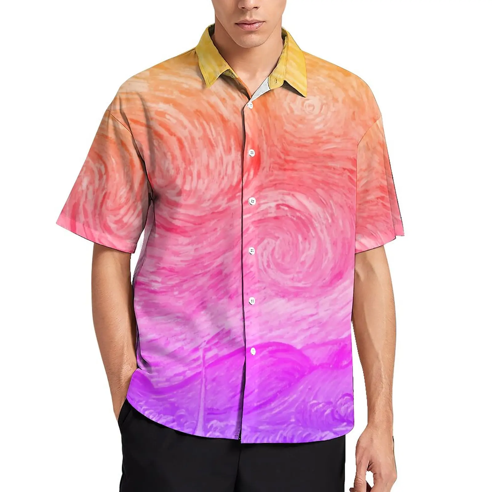 

Рубашка для отпуска с изображением звездной ночи, Винсента Ван Гога, Гавайские повседневные рубашки, мужские новые блузки, Графические Топы с коротким рукавом, женская