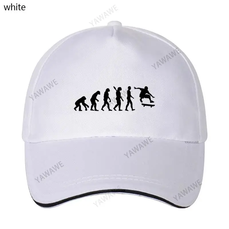 

Men Outdoor Snapback Hats Skateboarding Evolution Funny Skater Skateboard baseball Cap yawawe brand Hip Hop Fishing Hat