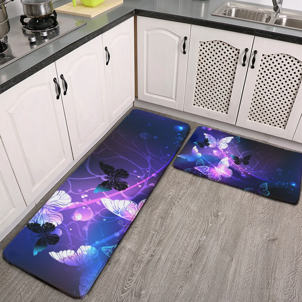 Kitchen Rugs Mats Set 2 Piece Glowing Night Butterflies Purple Black Kitchen Floor Runner Mats Cushioned Anti Fatigue Door Mat P
Kitchen Rugs Mats Set 2 Piece Glowing Night Butterflies Purple Black Kitchen Floor Runner Mats Cushioned Anti Fatigue Door Mat P