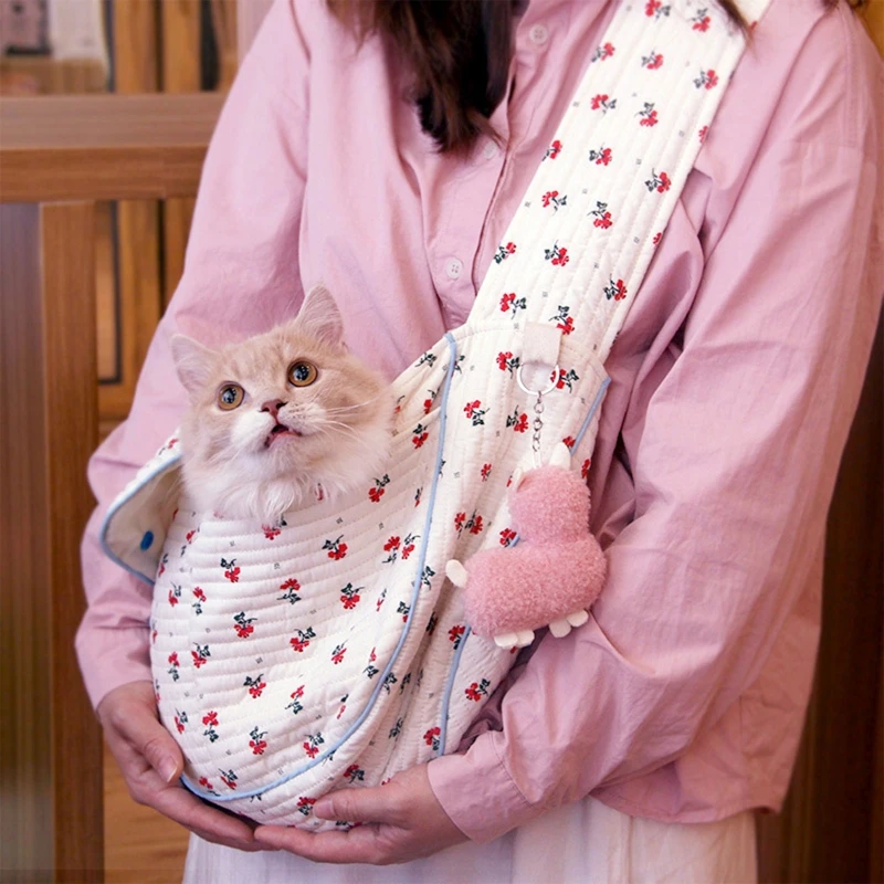 Carrying Sling Shoulder Bag Floral Print Small Pets Travel Carrier Bag Large Capacity Outdoor Kitten Breathable Handbag
Carrying Sling Shoulder Bag Floral Print Small Pets Travel Carrier Bag Large Capacity Outdoor Kitten Breathable Handbag