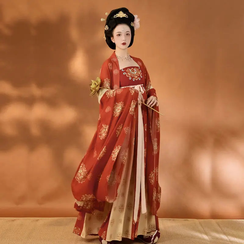 Yanyuntai original Hanfu female Tang chest-length embroidered hemlock skirt Restoration big sleeve shirt Chinese style summer 
Yanyuntai original Hanfu female Tang chest-length embroidered hemlock skirt Restoration big sleeve shirt Chinese style summer