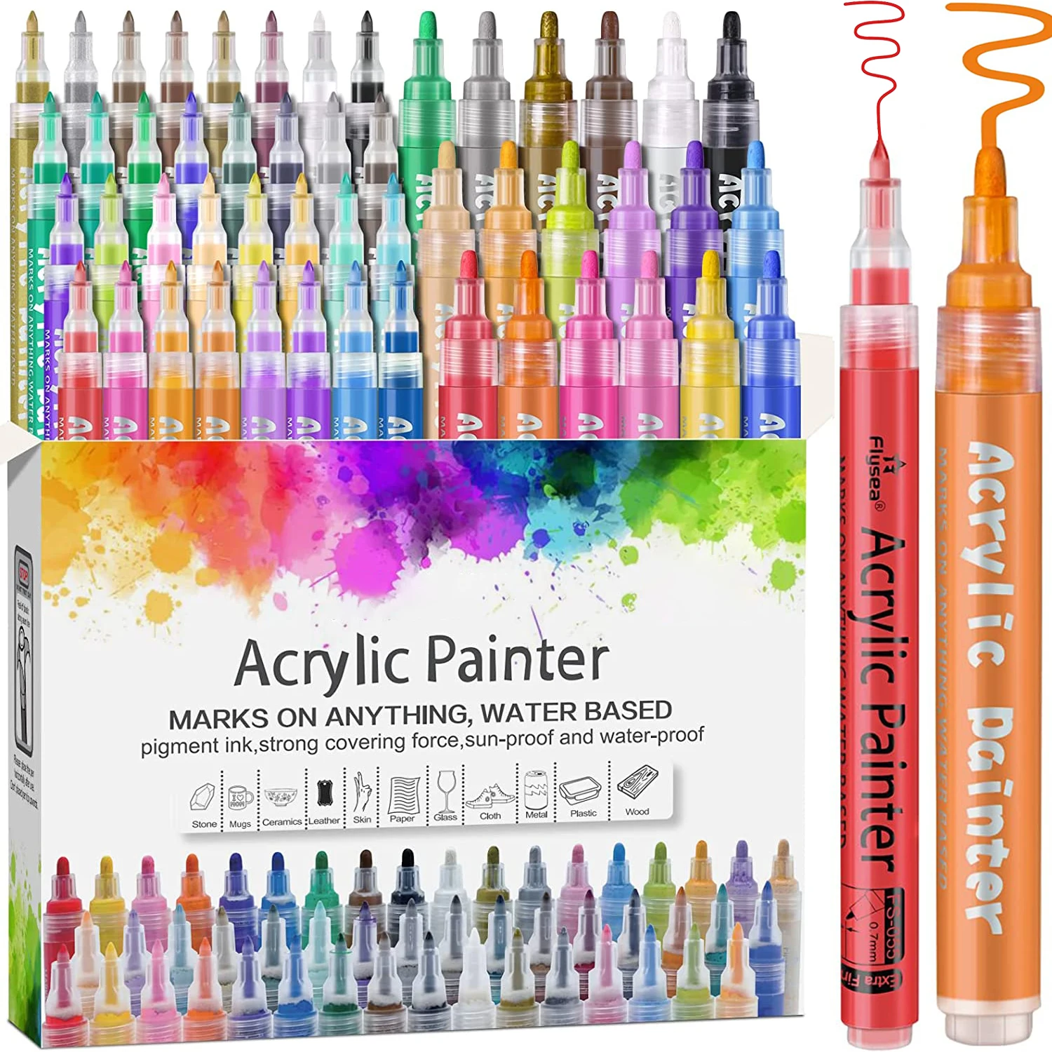 Acrylic Markers, Acrylic Paint Pen Premium Paint Pens Water Based Extra Fine and Medium Tip, Paint Art Markers Set Art Supplies
Acrylic Markers, Acrylic Paint Pen Premium Paint Pens Water Based Extra Fine and Medium Tip, Paint Art Markers Set Art Supplies