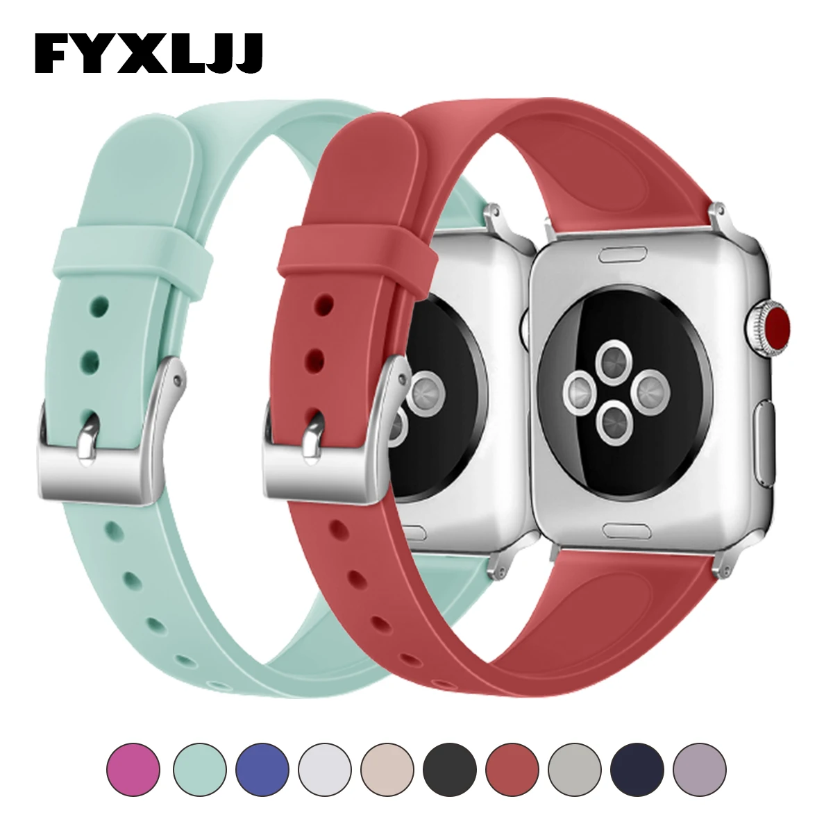 FYXLJJ Slim Sport Strap for Apple Watch Series 765432 SE 40mm 44mm 38mm 42mm Accessory Silicone Watchband Correa Bracelet Band
FYXLJJ Slim Sport Strap for Apple Watch Series 765432 SE 40mm 44mm 38mm 42mm Accessory Silicone Watchband Correa Bracelet Band