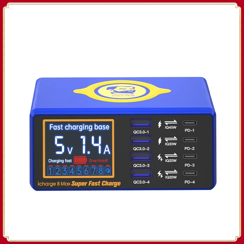 MECHANIC iCharge 8 max 15W USB 9 port QC 3.0 PD Smart wireless LCD Digital Display for IPhone Android fast charge
MECHANIC iCharge 8 max 15W USB 9 port QC 3.0 PD Smart wireless LCD Digital Display for IPhone Android fast charge