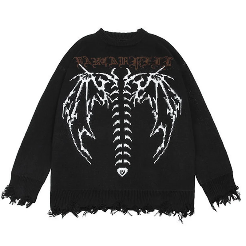 Winter High Street Oversized Vintage Gothic Style Printed Knitted Sweater Men Hip Hop Harajuku Casual Loose Pullovers Unisex
Winter High Street Oversized Vintage Gothic Style Printed Knitted Sweater Men Hip Hop Harajuku Casual Loose Pullovers Unisex