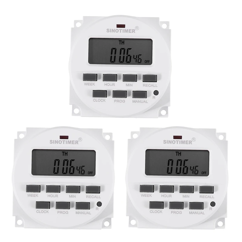 Sinotimer 3X Tm618h-2 220V Ac Digital Time Switch Output Voltage 220V 7 Day Weekly Programmable Timer Switch For Lights
Sinotimer 3X Tm618h-2 220V Ac Digital Time Switch Output Voltage 220V 7 Day Weekly Programmable Timer Switch For Lights