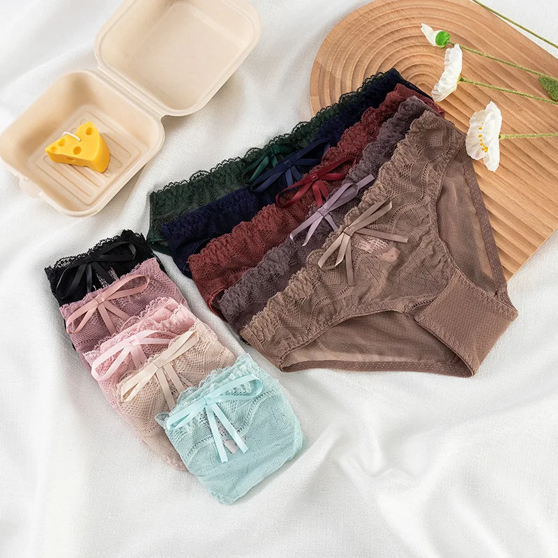 New Women's Underwear Sexy Lace Panties Fashion Hollow Out Comfort Briefs Low Waist Seamless Bow Underpants Female Lingerie
New Women's Underwear Sexy Lace Panties Fashion Hollow Out Comfort Briefs Low Waist Seamless Bow Underpants Female Lingerie