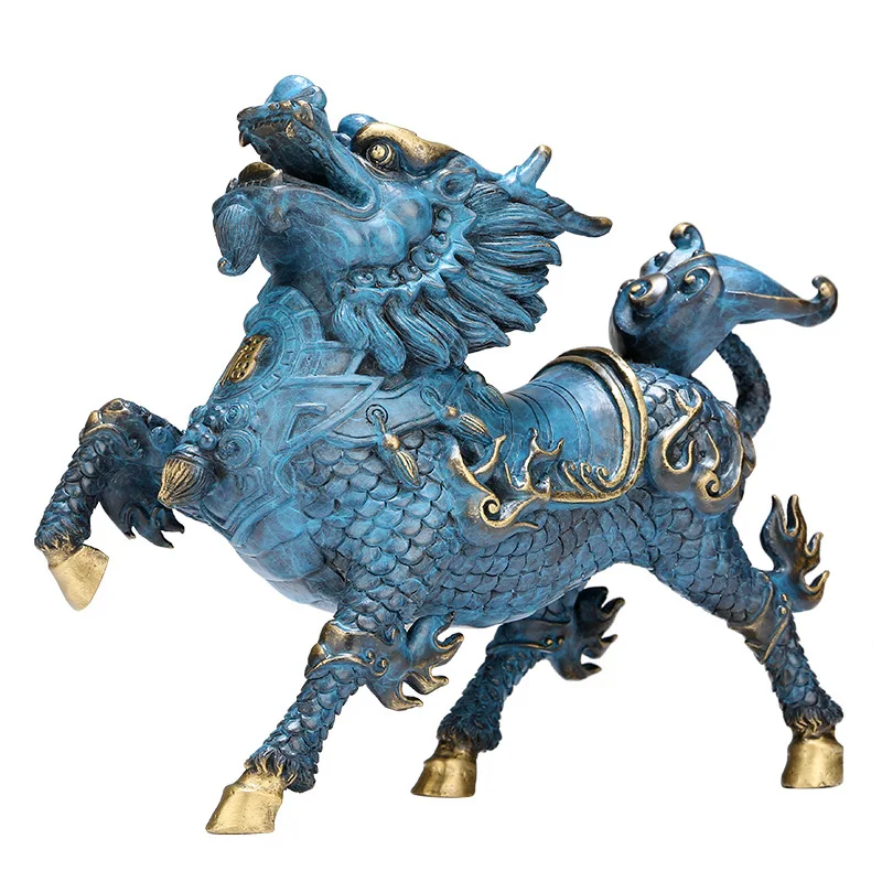 

Pure copper kirin statue, brass painted handmade modern sculpture, home decoration accessories mascot decoration free delivery