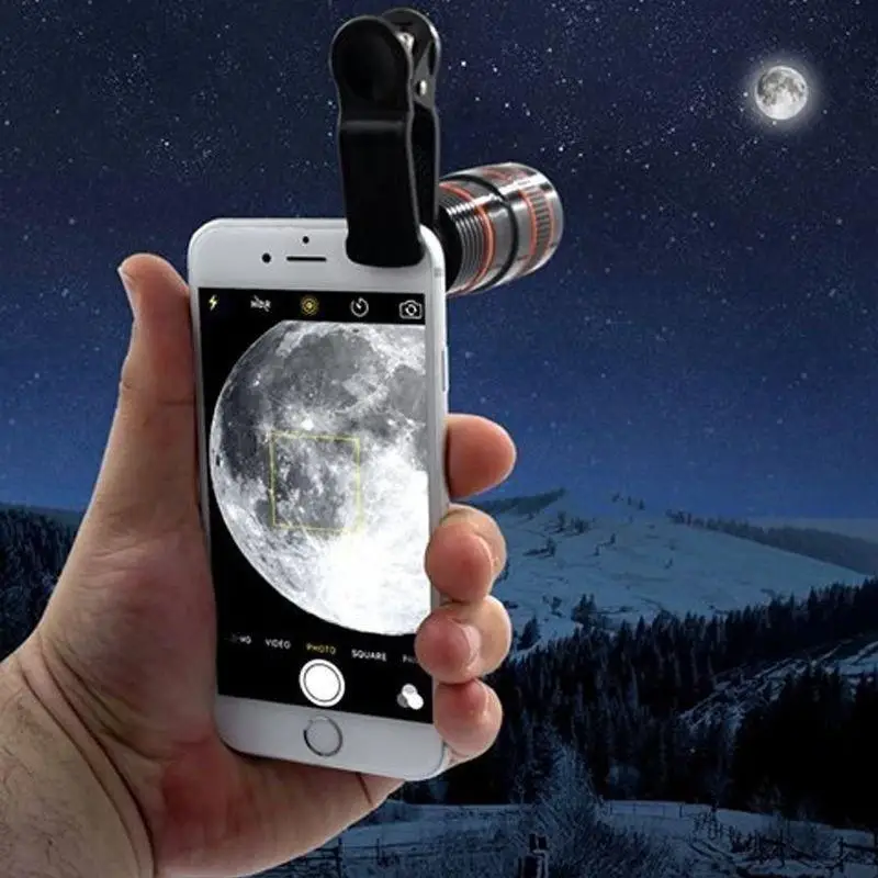 

Универсальный объектив 8x 12x для камеры смартфона HD телескоп оптический объектив зум объектив с зажимом
