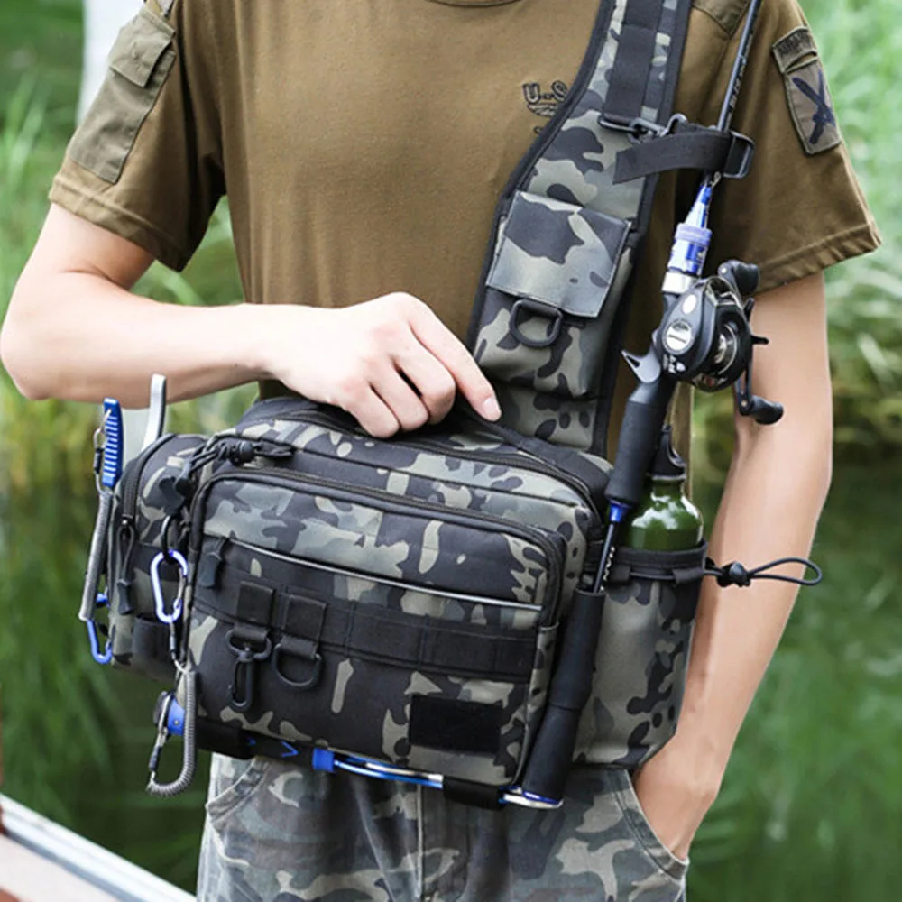 Многофункциональная вместительная сумка-мессенджер на одно плечо, сумка для хранения наживки, сумка для удочки 
Многофункциональная вместительная сумка-мессенджер на одно плечо, сумка для хранения наживки, сумка для удочки