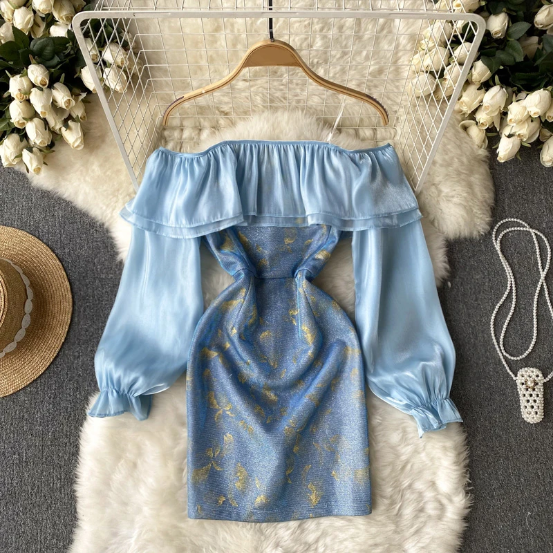 Clothland Women Vintage Print Off Shoulder Dress Slash Neck Long Sleeve Zipper A Line Blue Sexy Mini Dresses Vestido QB746
Clothland Women Vintage Print Off Shoulder Dress Slash Neck Long Sleeve Zipper A Line Blue Sexy Mini Dresses Vestido QB746