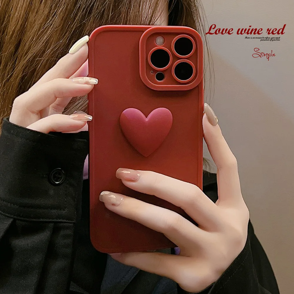 3D Love Solid Color Phone Case For iPhone 14 13 12 11 Pro Max Mini X XS XR 7 8 Plus SE Soft Case Burgundy iPhone Case 아이폰 케이스
3D Love Solid Color Phone Case For iPhone 14 13 12 11 Pro Max Mini X XS XR 7 8 Plus SE Soft Case Burgundy iPhone Case 아이폰 케이스