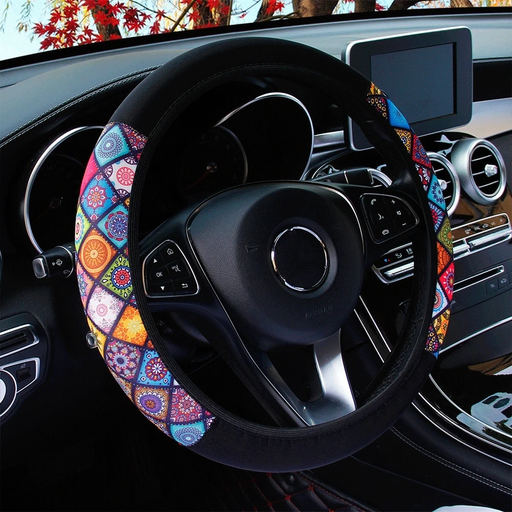 38cm Elastic Car Steering Wheel Cover Ethnic Style Print Anti-slip Car Styling Car Steering-wheel Cover Car Interior Accessories
38cm Elastic Car Steering Wheel Cover Ethnic Style Print Anti-slip Car Styling Car Steering-wheel Cover Car Interior Accessories