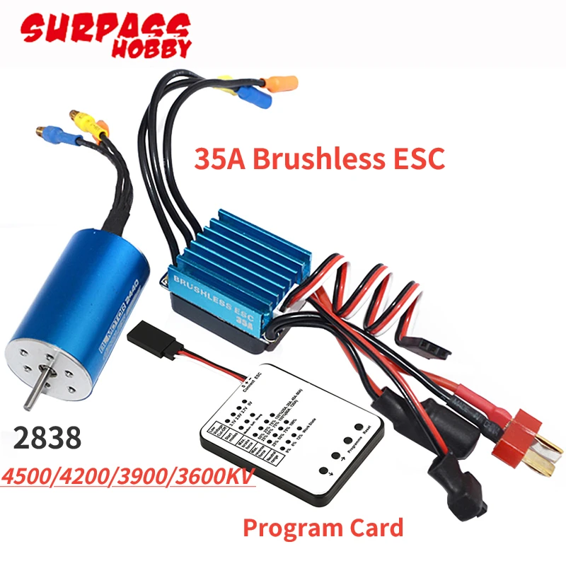 Surpass 2838 4500/4200/3900/3600KV Brushless Motor With 35A Brushless ESC and Program Card For 1/14 1/16 1/18 RC Car Truck Toy
Surpass 2838 4500/4200/3900/3600KV Brushless Motor With 35A Brushless ESC and Program Card For 1/14 1/16 1/18 RC Car Truck Toy