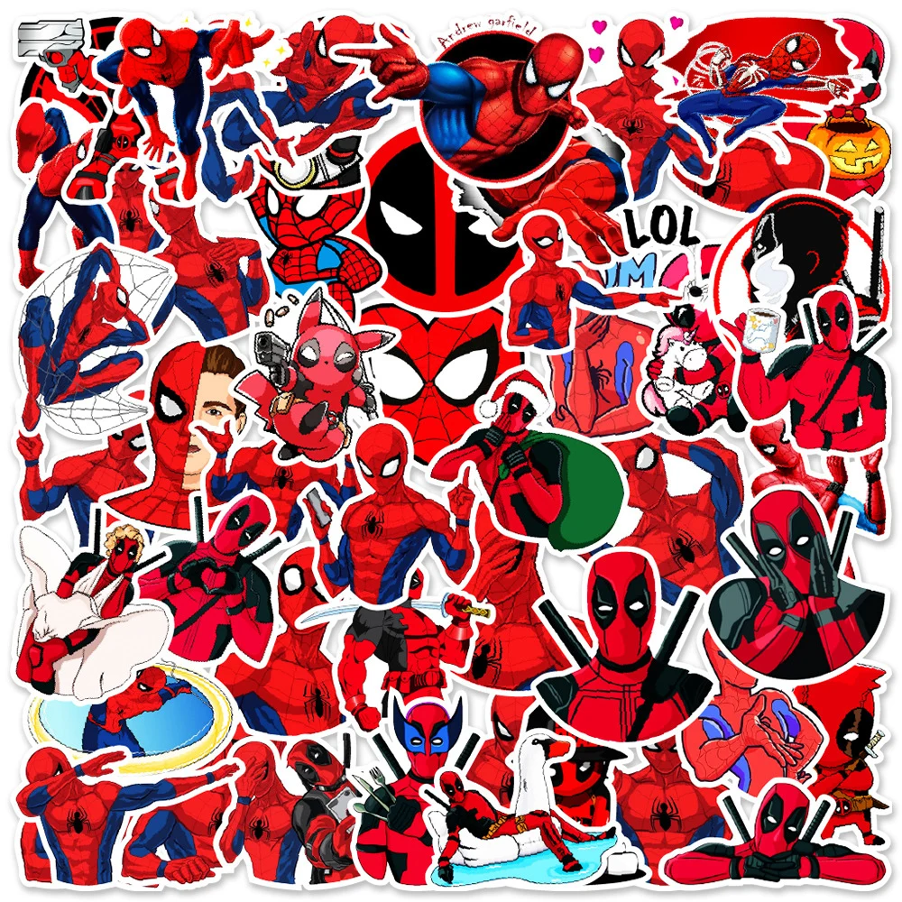 10/30/50 шт. стикер Marvel Человек-паук Дэдпул стикеры s наклейки с персонажами из