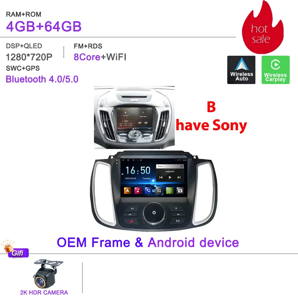 Мультимедиа Android 14 для Ford Kuga 2 Escape 3 2012-2019 авторадио стерео головное устройство GPS-навигация Carplay без 2din DVD 5GWifi
Мультимедиа Android 14 для Ford Kuga 2 Escape 3 2012-2019 авторадио стерео головное устройство GPS-навигация Carplay без 2din DVD 5GWifi
