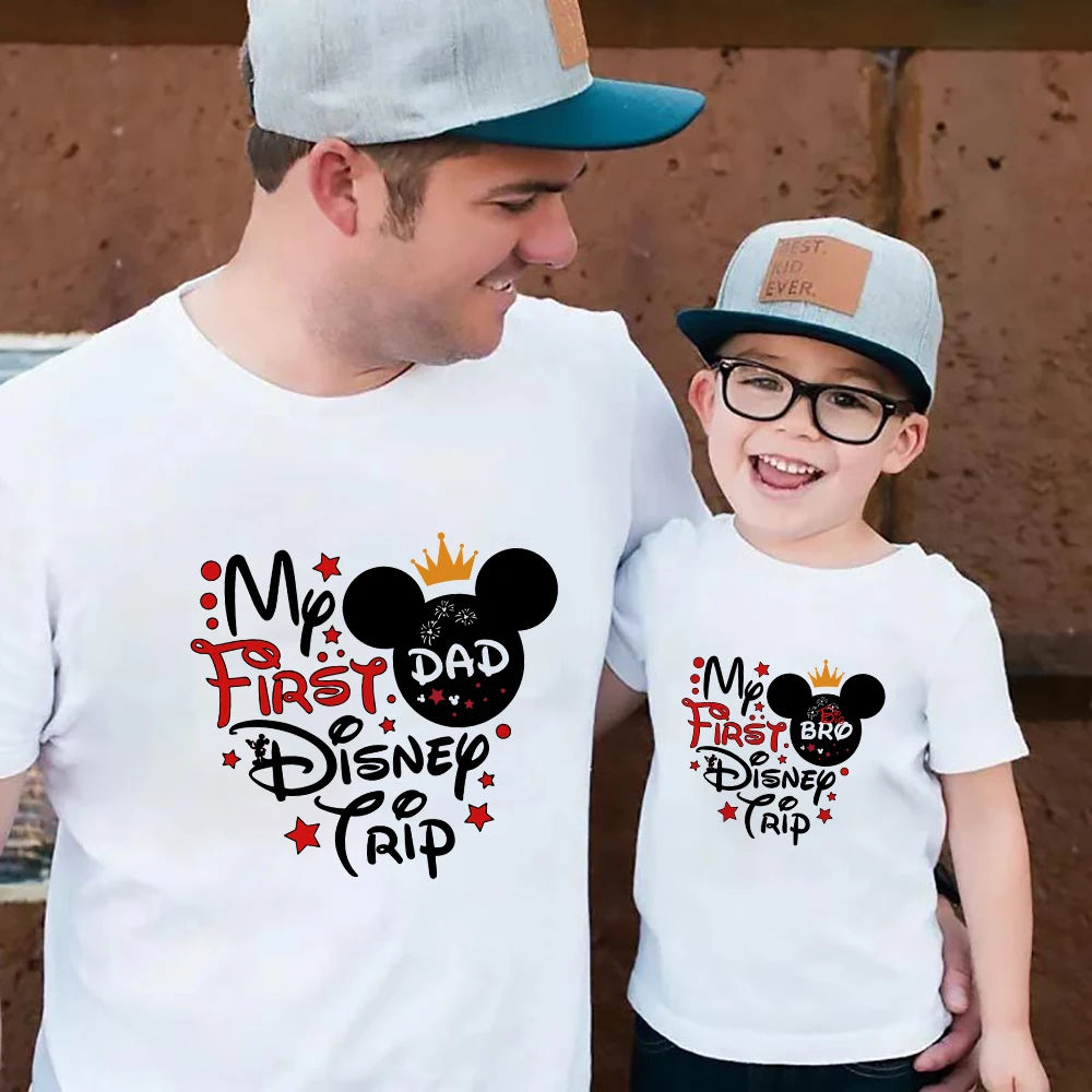 

Disneyland Trip Dad Mom and Daughter Son Family Clothes Big Brother and Little Sister Matching Set T-shirt Fashion Mickey Tees