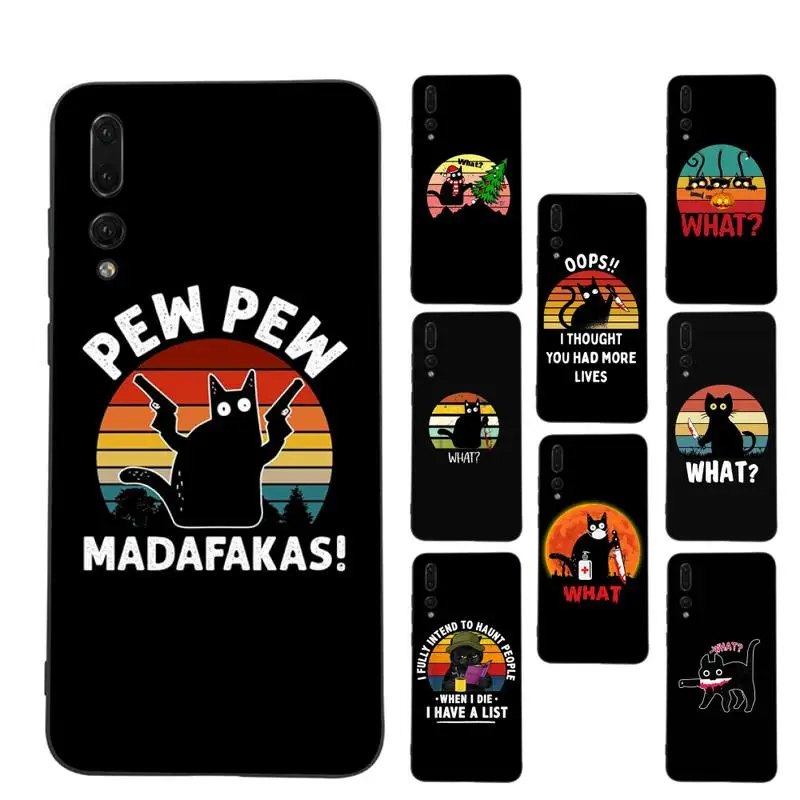 Funny Black Cat What Phone Case Soft Silicone Case For Huawei P 30lite p30 20pro p40lite P30 Capa
Funny Black Cat What Phone Case Soft Silicone Case For Huawei P 30lite p30 20pro p40lite P30 Capa