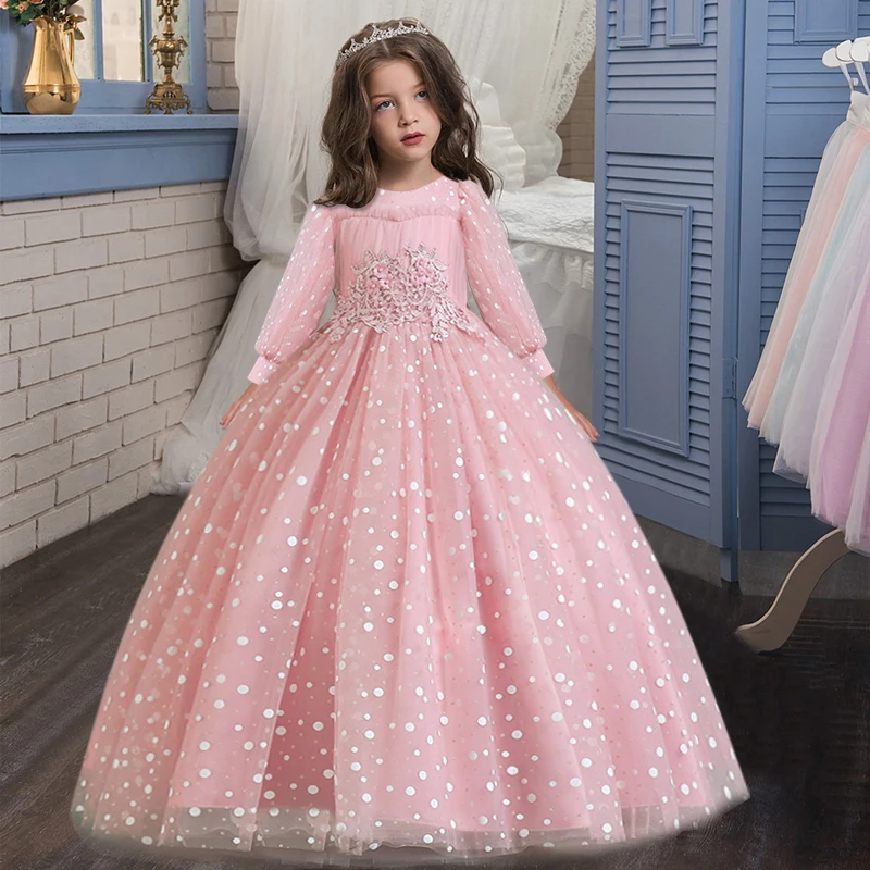 Girls long sleeve puff sleeves polka dots dresses Wedding Flower Girl Dresses Formal Party Prom evening Dress for Girls clothes
Girls long sleeve puff sleeves polka dots dresses Wedding Flower Girl Dresses Formal Party Prom evening Dress for Girls clothes