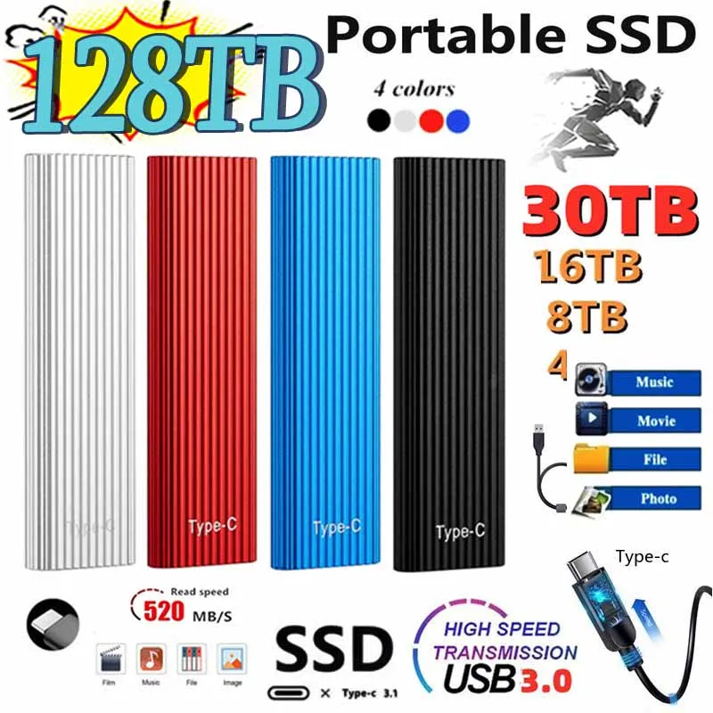 Portable Original SSD M2 External Hard Drive 1TB SSD 30TB 64TB 128TB Flash Drive USB3.1 Interface Solid State Drives for Laptops
Portable Original SSD M2 External Hard Drive 1TB SSD 30TB 64TB 128TB Flash Drive USB3.1 Interface Solid State Drives for Laptops