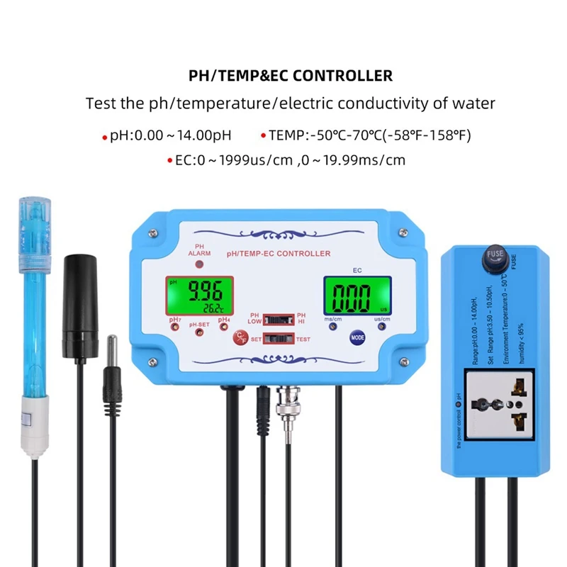 PH-метр 3 в 1, измеритель PH/EC/TEMP, релейный электрод BNC, тестер качества воды
PH-метр 3 в 1, измеритель PH/EC/TEMP, релейный электрод BNC, тестер качества воды