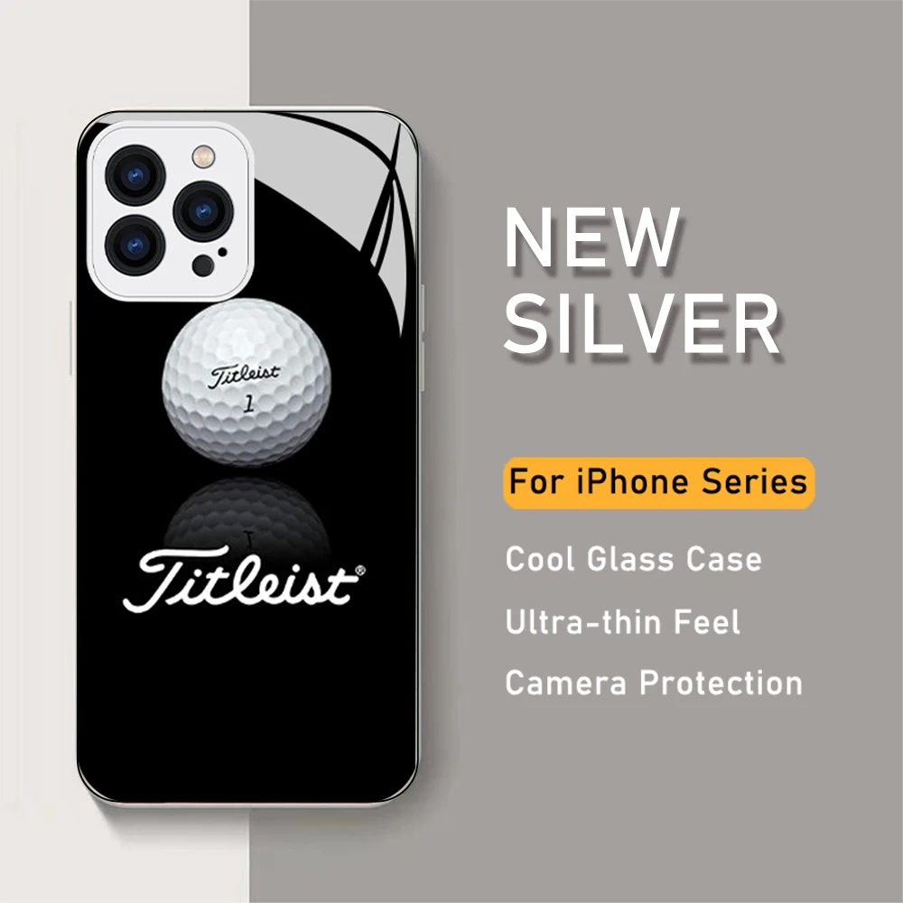 

Golf brands titleistses Golf brands titleistses Metallic-Color Phone Case For iPhone 14 13 12 11 Pro Max X Plus Glass Hard Cover