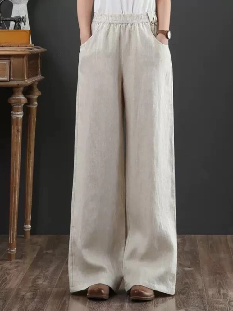 Korean Fashion Solid Large Size Wide Leg Pants Women Spring Autumn Cotton Elastic High Waist Straight Trousers Women's Clothes
Korean Fashion Solid Large Size Wide Leg Pants Women Spring Autumn Cotton Elastic High Waist Straight Trousers Women's Clothes