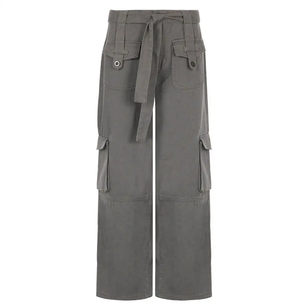 Denim Pants Simple Multi Pockets Wide Leg Cargo Jeans Lace-up Solid Color Cargo Pants
Denim Pants Simple Multi Pockets Wide Leg Cargo Jeans Lace-up Solid Color Cargo Pants