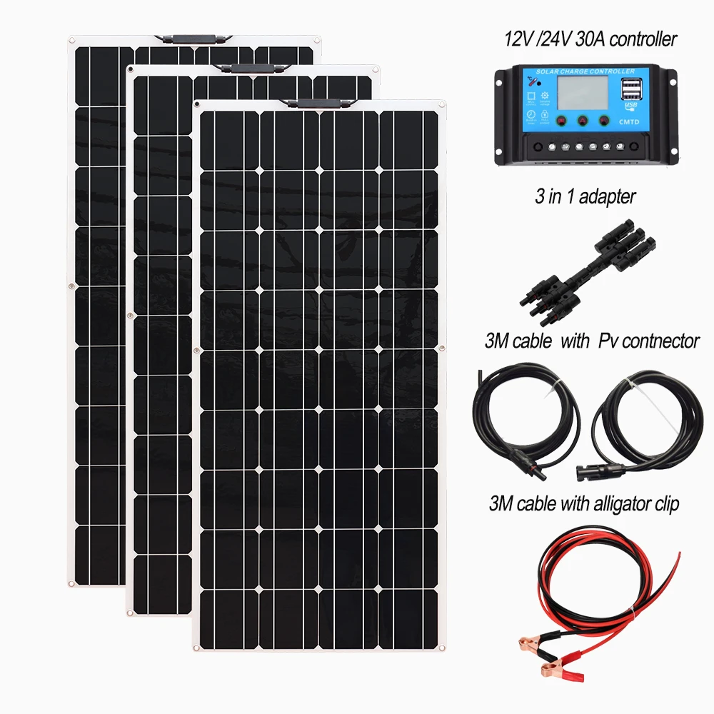 Solar panel kit Flexible Module 18V 120W 240w 360w 480w 600w 720w 12V or 24v photovoltaic for Motorhome Battery Home Charger
Solar panel kit Flexible Module 18V 120W 240w 360w 480w 600w 720w 12V or 24v photovoltaic for Motorhome Battery Home Charger