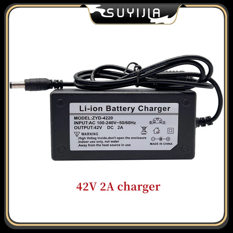 

36V 2A Battery Charger 42V 2A Charger 100-240V Lithium Li-ion Charger for 10S Battery Pack Electric Bike Power Supply Adapters