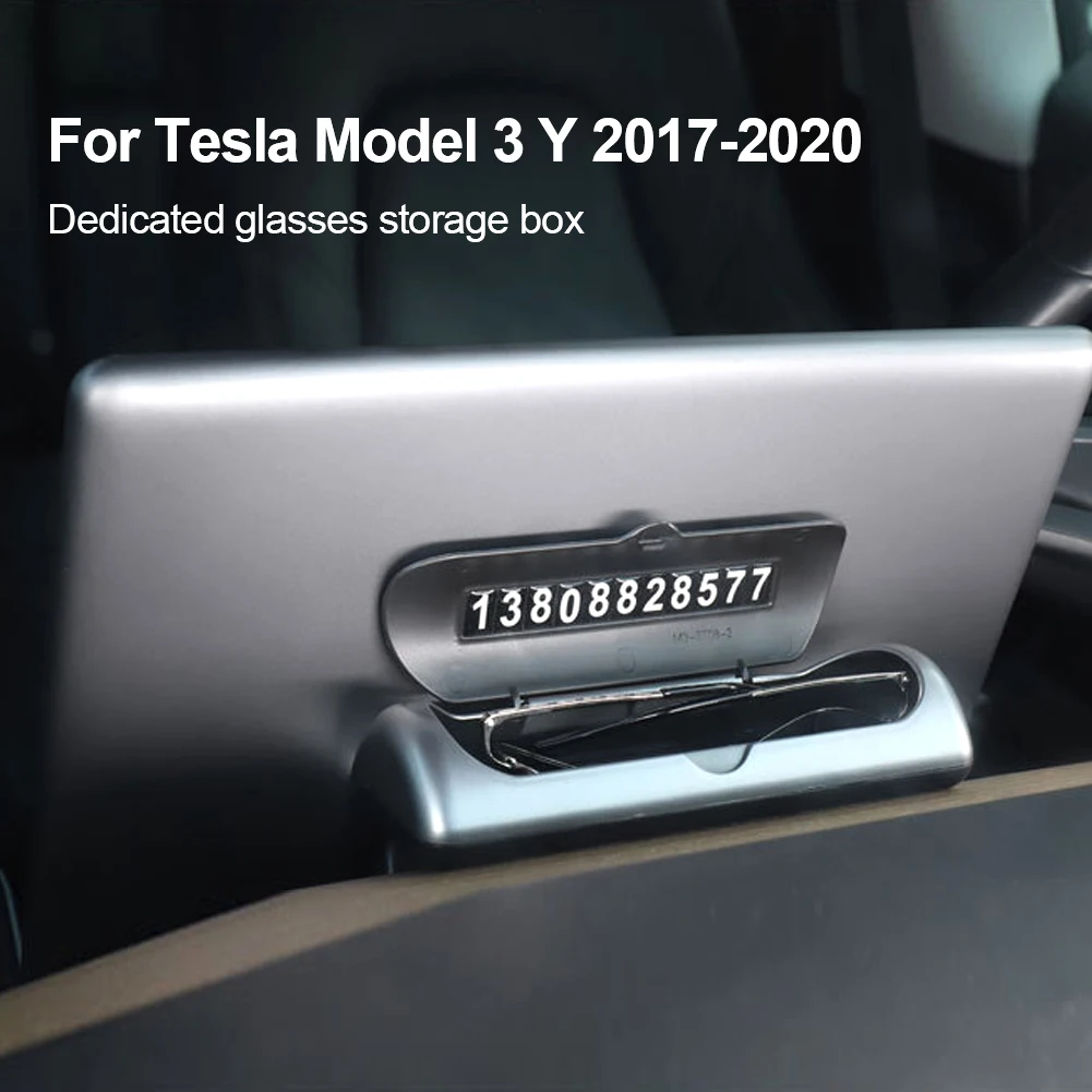Car Glass Holder Dashboard Sunglasses Storage Box with Parking Number for Tesla Model 3 Y 2017-2021 Auto Interior Accessories
Car Glass Holder Dashboard Sunglasses Storage Box with Parking Number for Tesla Model 3 Y 2017-2021 Auto Interior Accessories