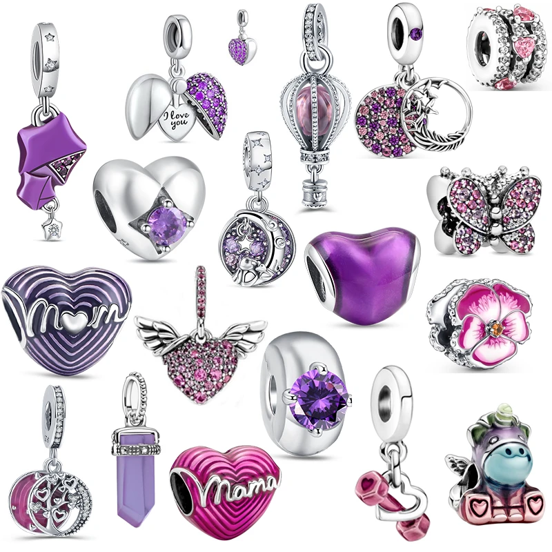 Purple Series 925 Silver Charms Unicorn Star Mama Close Heart Butterfly Spark Dangle Fit Original Pandora Bracelet Beads Jewelry
Purple Series 925 Silver Charms Unicorn Star Mama Close Heart Butterfly Spark Dangle Fit Original Pandora Bracelet Beads Jewelry