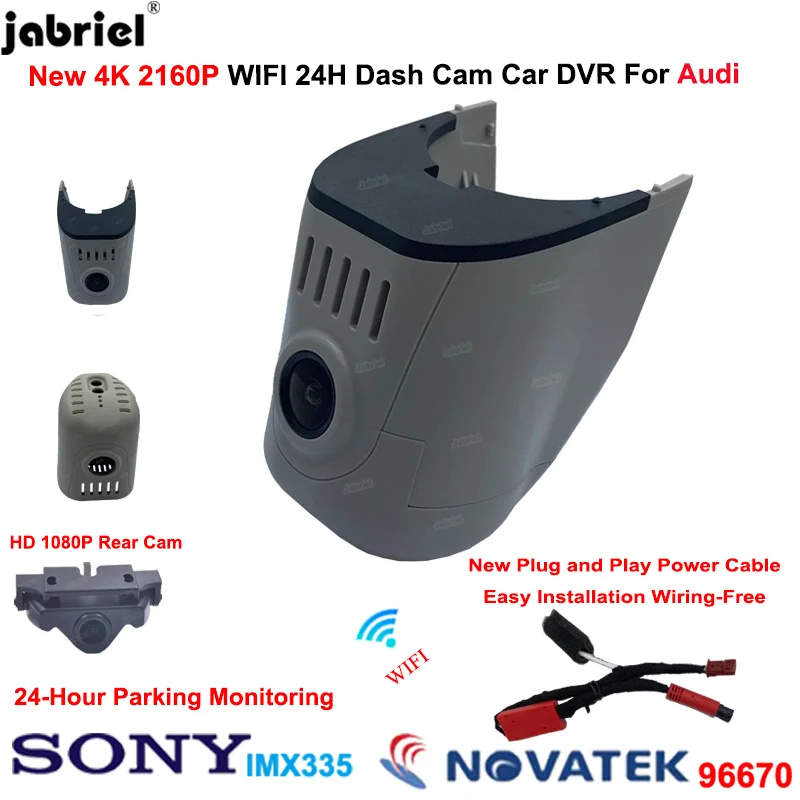 Jabriel Plug and Play 4K 2160P Car DVR Front and Rear Camera For Audi A1 A3 A4 A5 A6 Q2 Q3 Q5 Q7 TT Wifi Dash Cam Video Recorder
Jabriel Plug and Play 4K 2160P Car DVR Front and Rear Camera For Audi A1 A3 A4 A5 A6 Q2 Q3 Q5 Q7 TT Wifi Dash Cam Video Recorder