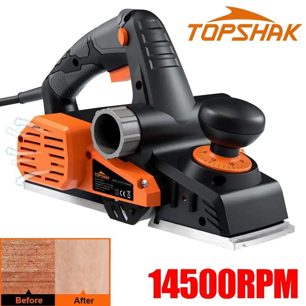7.5-Amp Electric Planer 900W 14500RPM Handheld Wood Cutting Power Tools Plane Hand Held For Wood Cutting With Accessories
7.5-Amp Electric Planer 900W 14500RPM Handheld Wood Cutting Power Tools Plane Hand Held For Wood Cutting With Accessories