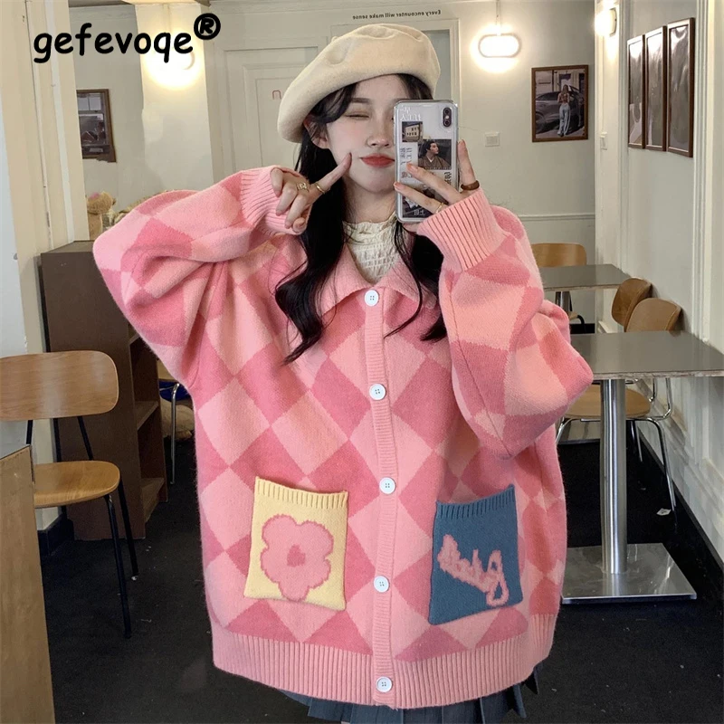 2022 Autumn Winter New Women Soft Pink Sweet College Style Sweater Cardigan Student Korean Loose Wear Outer Coat Female Warm Top
2022 Autumn Winter New Women Soft Pink Sweet College Style Sweater Cardigan Student Korean Loose Wear Outer Coat Female Warm Top
