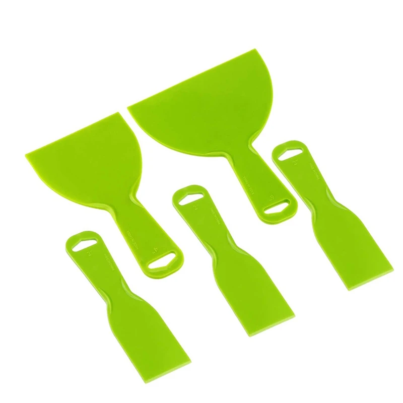 5 Pieces Plastic Putty Knife Set Flexible Paint Scrapers Tool For Spackling, Patching, Decals, Wallpaper, Baking, Wall
5 Pieces Plastic Putty Knife Set Flexible Paint Scrapers Tool For Spackling, Patching, Decals, Wallpaper, Baking, Wall