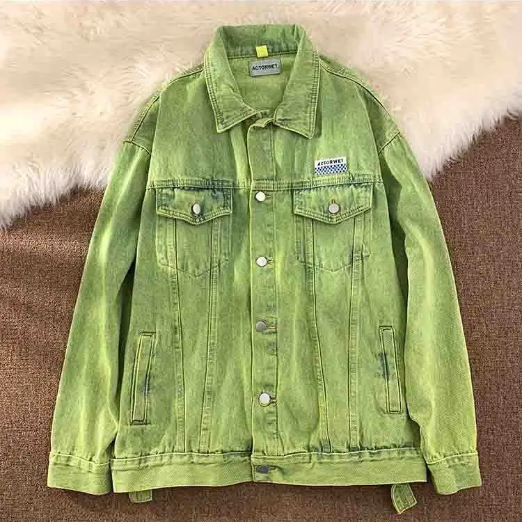 Spring and Autumn 2022 High Street Fashion Green Jeans Jacket Cardigan Coat New Men's and Women's Coat
Spring and Autumn 2022 High Street Fashion Green Jeans Jacket Cardigan Coat New Men's and Women's Coat