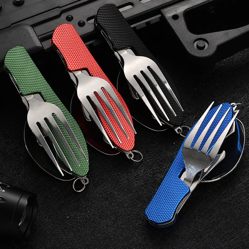 Tablespoon Set 4 in 1 Foldable Spoon Knife Fork Bottle Opener Stainless Steel Folding Pocket Kits Outdoor Tableware Set
Tablespoon Set 4 in 1 Foldable Spoon Knife Fork Bottle Opener Stainless Steel Folding Pocket Kits Outdoor Tableware Set
